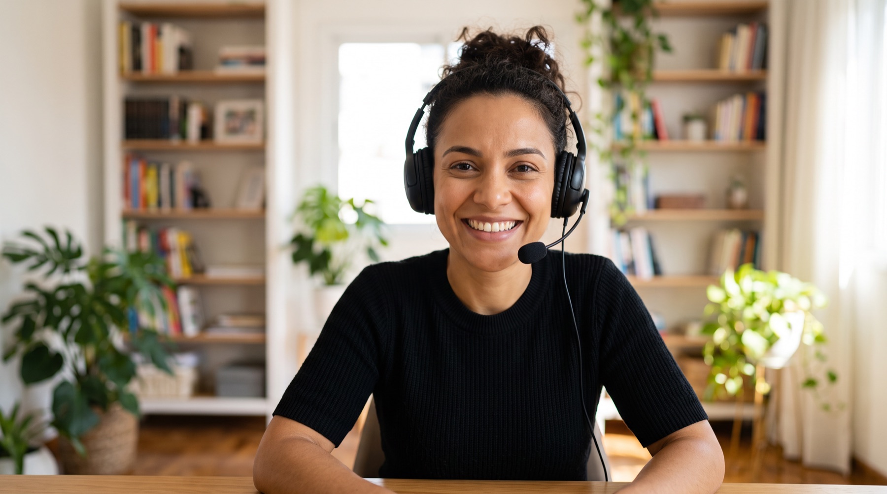 Atendente da Valure com headset em atendimento omnichannel